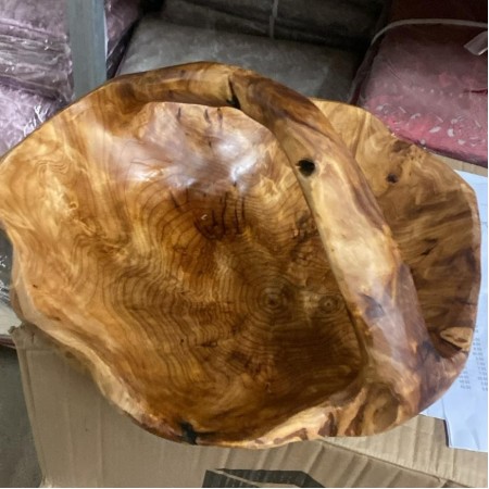 سلة فواكه خشب طبيعي مدور زان د قوس حجم كبير 40 سم سلة فواكه خشب طبيعي مدور زان د قوس حجم كبير 40 سم